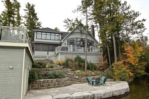 custom built cottage - exterior from lake 2