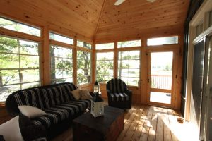 stoney lake custom cottage build-screened in porch