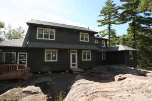 stoney lake custom cottage build-cottage exterior from back