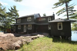 stoney lake custom cottage build-cottage exterior from back 2