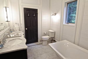 Stoney Lake Bathroom Renovation - View to Door from Shower