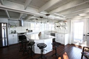 Stoney Lake cottage renovation - kitchen and island