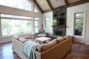 Custom Built Island Cottage - Living Room and Windows