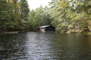 Stoney Lake Island Boathouse - Wide View from Water